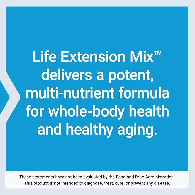 Life Extension Mix™ Tablets with Extra Niacin, high Potency, Advanced Vitamin, Mineral, Fruit & Vegetable Formula, Plus Extra B3, for Whole-Body Health, Healthy Aging, Gluten-Free, 240 Tablets