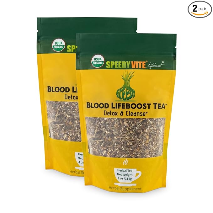 Blood Cleansing LifeBoost Tea Organic –Cleanses & Supports Natural Removal of Excess Waste Chemicals from The Blood Stream Echinacea Chamomile.. Herbal Supplement