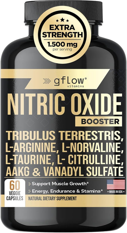 Nitric Oxide Booster - L-Arginine + L- Citrulline + AAKG+ L-Taurine+ L-Norvaline + Vanadyl Sulfate