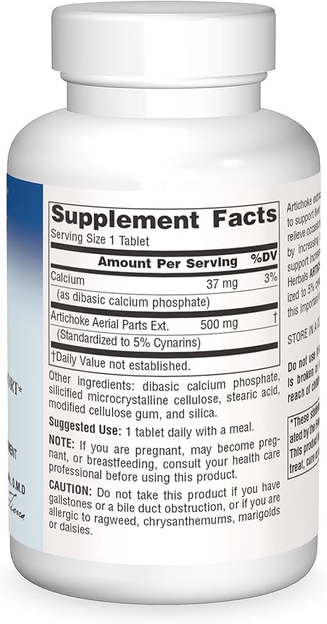 Planetary Herbals Artichoke Extract Tablets, 500 mg, 120 Count