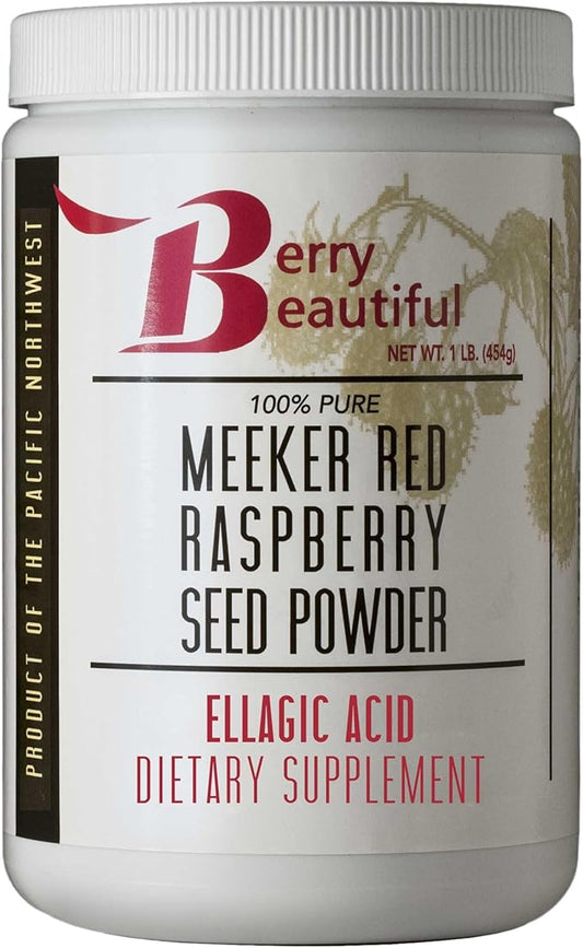 Meeker Red Raspberry Seed Powder - Natural Source of Ellagic Acid and Fiber - Locally Milled from US-Grown Raspberry Seeds - 1 lb / 454 g
