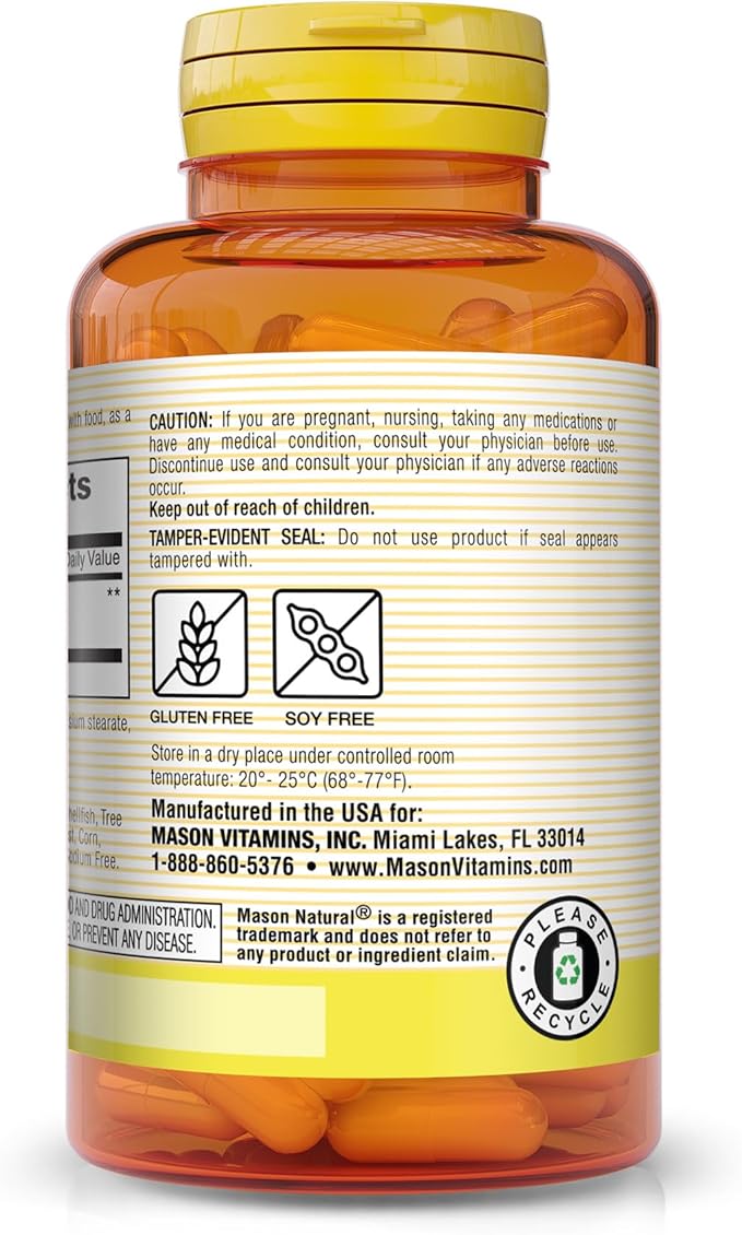 MASON NATURAL Whole Herb Ginger 500 mg, Natural Herbal Supplement, 60 Capsules (Pack of 2)