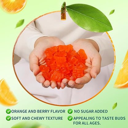 Calcium Magnesium Zinc Gummies with Vitamin D3 & K2 - High Potency Enhanced Absorption -120 Orange Gummies Flavored