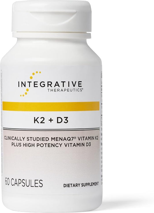 Integrative Therapeutics K2 + D3, Cardiovascular Support*, Bone Support*, Vitamin K2, Vitamin D3, 60 Capsules