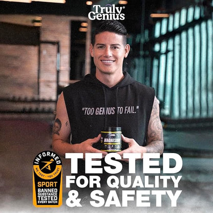 Magnesium Glycinate Powder Supplement - L-Theanine, Ashwagandha, Valerian Root - High Absorption - Supports Muscle Repair - Founded by James Rodriguez - 30 Servings (Coconut Lemonade)