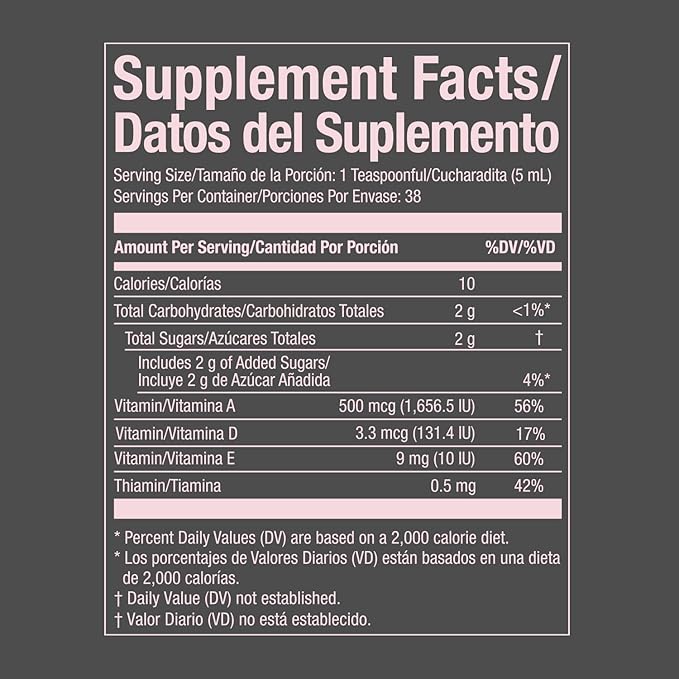 Cod Liver Oil Liquid, Cherry, Fish Oil Liquid with Vitamins A, D, E & B1 for Kids & Adults, Immune & Bone Health, Omega-3, 2 Pack (6.5 fl oz Each)