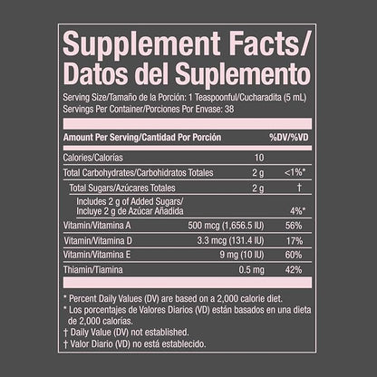 Cod Liver Oil Liquid, Cherry, Fish Oil Liquid with Vitamins A, D, E & B1 for Kids & Adults, Immune & Bone Health, Omega-3, 2 Pack (6.5 fl oz Each)