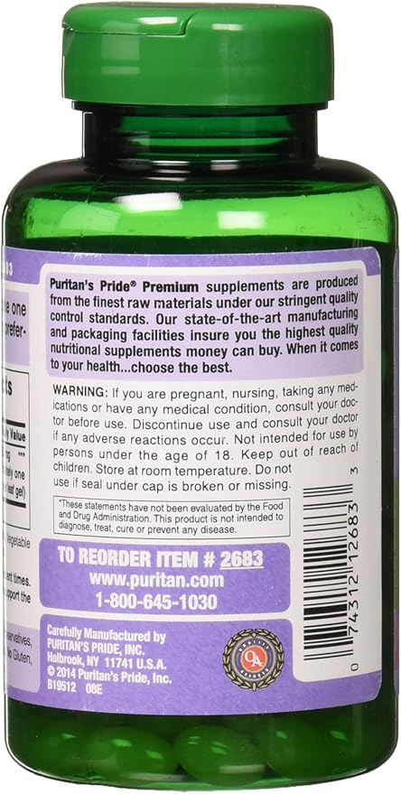 Puritan's Pride Aloe Vera Extract 25mg (5000mg Equivalent) Softgels, 200 Count (Packaging May Vary) (Pack of 2)