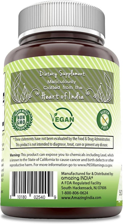 Amazing India Natural Triphala Supplement | 500 Mg per Serving | 120 Veggie Capsules | Non-GMO | Gluten-Free | Made in USA