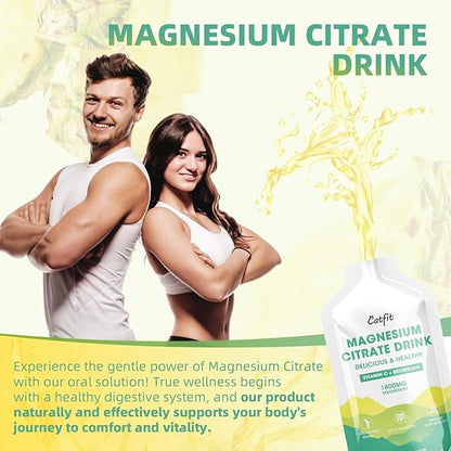 Magnesium Citrate Liquid Supplement,Magnesium Drink/Oral Solution with Bromelain,Vitamin,Zinc and Sodium for Zzz and Gut Support,Pineapple,30 Day Supply
