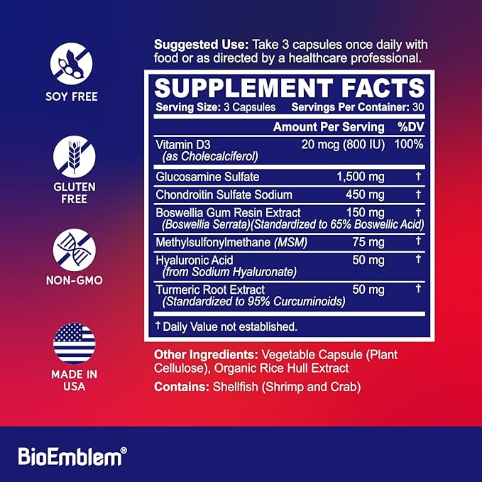 BioEmblem Turmeric Curcumin with Clinically Studied TurmiPure and Joint Support
