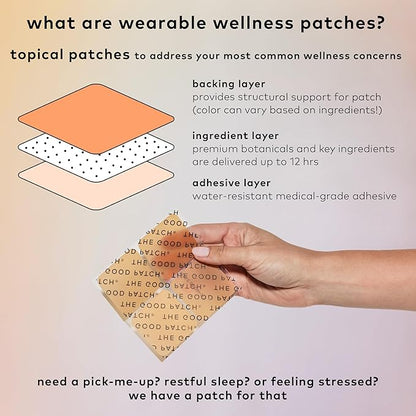 The Good Patch Plant Powered Sleep Support - Sustained Release Dream Patch with Melatonin, Hops, Valerian Root (24 Total Patches)