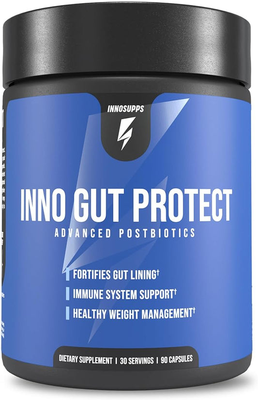 Inno Gut Protect GS1 Probiotic & Postbiotic Formula, CoreBiome® GLP-1 Supplement Weight Loss, Grape Seed Extract | Supports Digestive Health & Gut Wellness, Vegan, (90 Vegetarian Capsules)