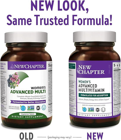 New Chapter Women's Multivitamin, Every Woman, Fermented with Probiotics + Iron + Vitamin D3 + B Vitamins + Organic Non-GMO Ingredients - 48 ct