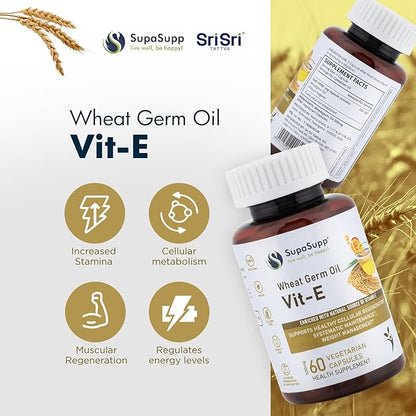 SRI SRI TATTVA VIT-E Wheat Germ Oil, 500mg (60 Capsules)