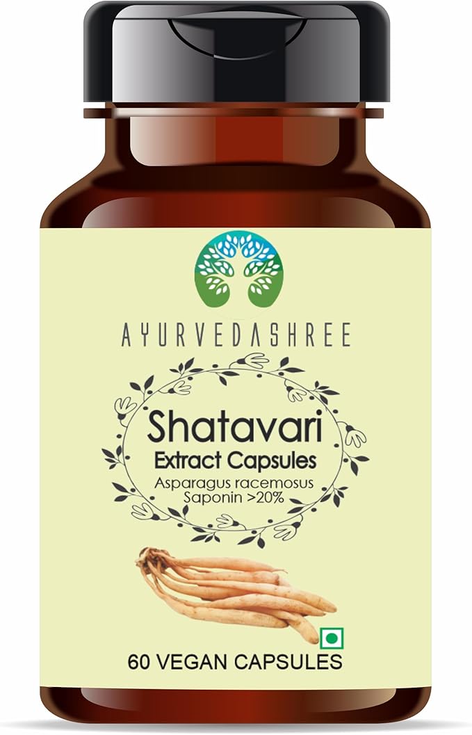 Shatavari Extract 500mg - 60 Vegetarian Capsules | Asparagus Racemosus | All Natural | 100% Vegan | Gluten-Free | GMP Certified.