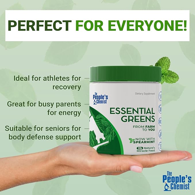 People's Chemist The Essential Greens Powder – Organic Moringa, Spirulina, Beetroot, and Probiotics