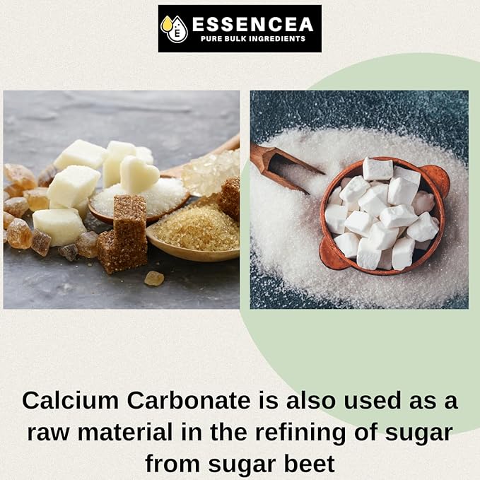 Calcium Carbonate 5lb by Essencea Pure Bulk Ingredients | Calcium Supplement | Chalk Powder | Food Preservative (80 Ounces)
