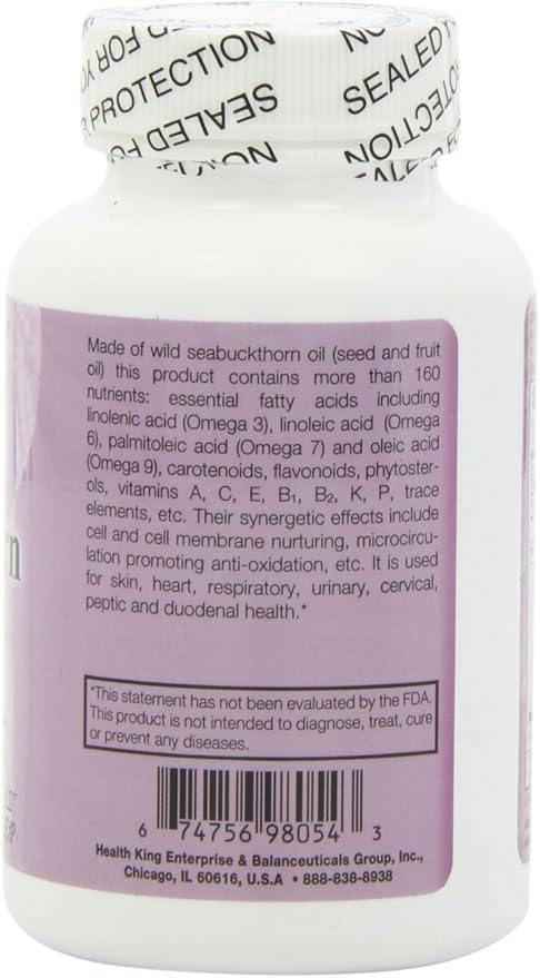 Seabuckthorn Oil, 120 Softgels, 500mg each