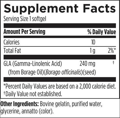 Designs for Health GLA Softgels - Borage Oil Pills, 240mg Gamma Linolenic Acid from Borage Seed - Non-GMO Supplement, May Promote Healthy Skin + Hormonal Balance for Women (60 Softgels)