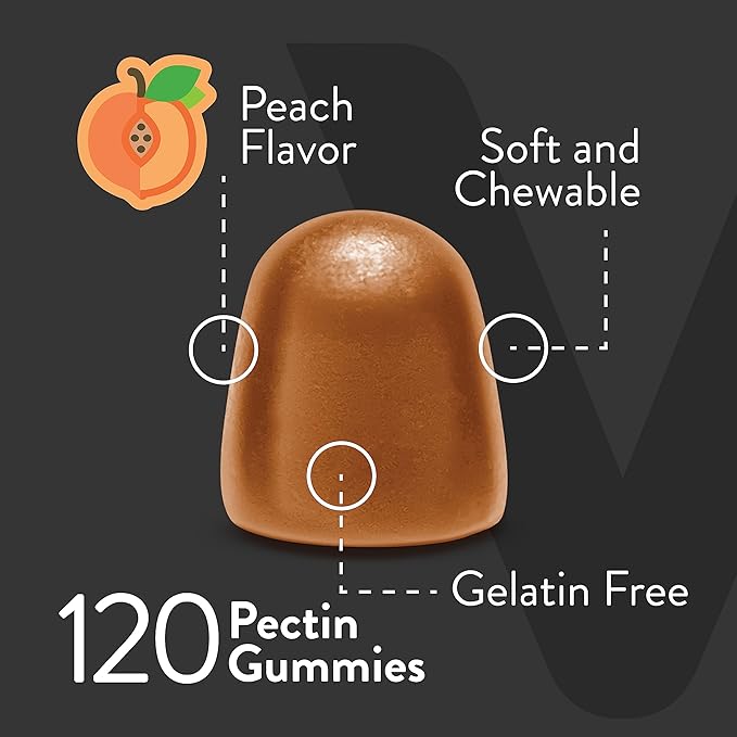 Black Cohosh for Menopause Gummies for Women - Hot Flashes and Night Sweats Relief Supplements - Black Cohosh Root - Vegan, Gelatin Free, Gluten Free, GMO Free - Tasty Chewable Peach Flavored Gummy