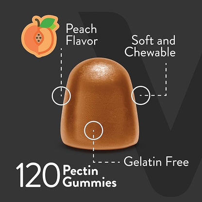 Black Cohosh for Menopause Gummies for Women - Hot Flashes and Night Sweats Relief Supplements - Black Cohosh Root - Vegan, Gelatin Free, Gluten Free, GMO Free - Tasty Chewable Peach Flavored Gummy