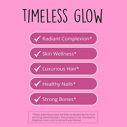 Vegan Collagen Builder w/ Hyaluronic Acid – Hair Skin and Nails Vitamins for Youthful Glow | Keratin & Elastin Booster | Bones, Cartilage, Tendons | Vitamin A, L-Lysine | Vegetarian | Non-GMO, 60 Ct