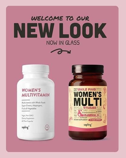Multivitamin for Women - Daily Women’s Multivitamin - Methylated B Complex with Whole Food Ingredients, Vitamin B12, Folate, A, C, D3, E, K2, Organic Fruits & Vegetables - Vegan, Non-GMO - 60 Caps