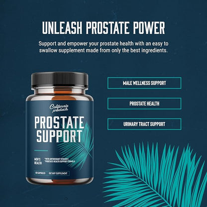 Prostate Support Supplement for Men, Pygeum with Pure Saw Palmetto Berries Extract Vitamins Zinc Plant Sterol Complex Easy Urinary Flow Mens Health