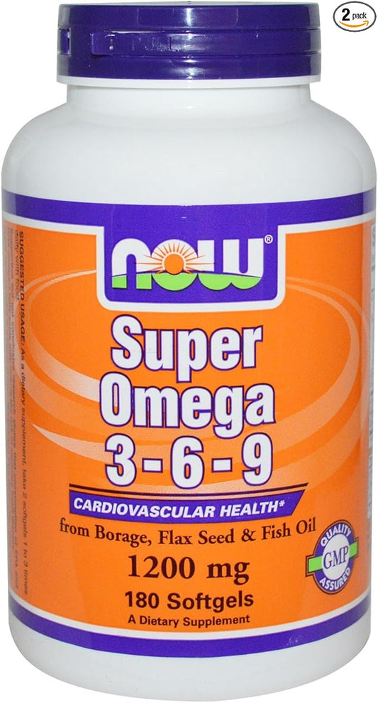 Super Omega 3-6-9 1200mg 180 Softgels (Pack of 2)