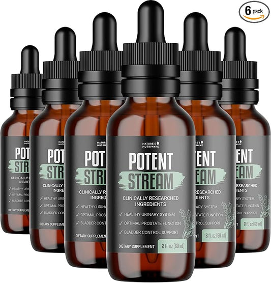 PotentStream Drops - Original Formula, Natural Liquid Supplement with Plant Extracts | 100% Natural, Made in USA, 6 Month Supply