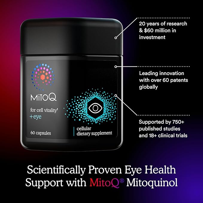 MitoQ +Liver & +Eye Bundle: Advanced Antioxidant Supplements for Metabolism, Detox & Blue Light Protection | Supports Liver Health, Eye Vitality & Natural Detox (2 x 60 Capsules)