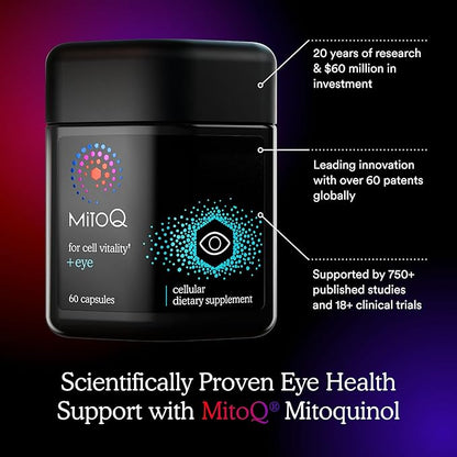 MitoQ +Liver & +Eye Bundle: Advanced Antioxidant Supplements for Metabolism, Detox & Blue Light Protection | Supports Liver Health, Eye Vitality & Natural Detox (2 x 60 Capsules)