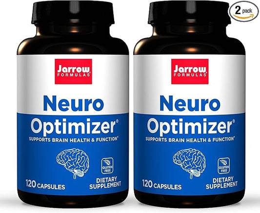 Jarrow Formulas Neuro Optimizer - 120 Capsules, Pack of 2 - Brain Health & Antioxidant Support - Includes 7 Neuro Nutrients - Gluten Free - 60 Total Servings