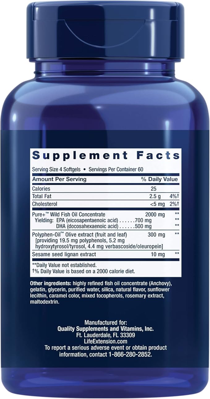 Life Extension Super Omega-3 EPA/DHA Fish Oil & Vitamins D and K with Sea-Iodine
