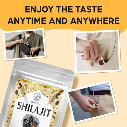 1400 MG Shilajit Gummies, Shilajit Pure Himalayan Organic Gummies with Ashwagandha, Himalayan shilajit for Men, 85+ Trace Minerals & Fulvic Acid, Individually Wrapped, Sugar-Free, 60 Counts