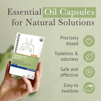Pranarom - Respiratory Health Pranacaps with Oregano & Lemon Essential Oil - 30 Count