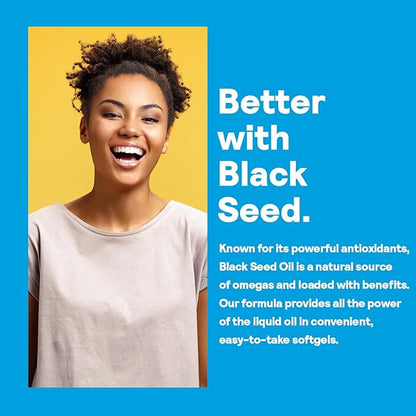 Nature's Life Black Seed Oil 2000mg - Nigella Sativa Oil, Cold Pressed from Black Seeds - w/Thymoquinone, Omega 6 9 - Joint Support, Digestion, Immune Support - 60-Day Guarantee, 45 Serv, 90 Softgels