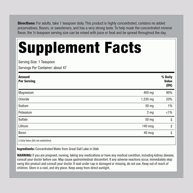 Piping Rock Liquid Ionic Magnesium | 400 mg | 8 oz | Non-GMO, Gluten Free Supplement