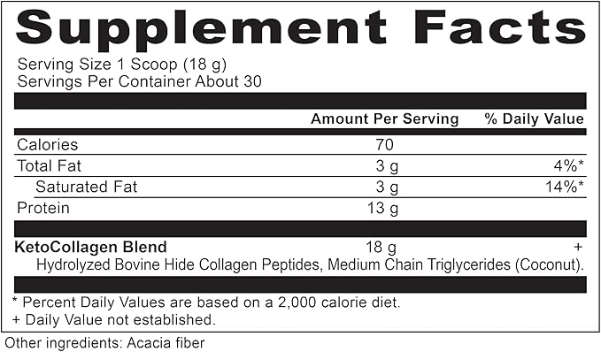 Ancient Nutrition Keto Collagen Powder Drink Mix, Keto Diet Supplement with MCT, Hydrolyzed Collagen Peptides to Support Healthy Skin and Joints, 30 Servings, 19 oz (Packaging May Vary)