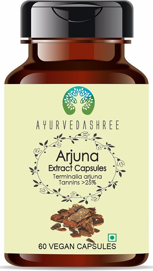 Arjuna Extract 500mg - 60 Vegetarian Capsules| |Terminalia Arjuna Tannis |All Natural | 100% Vegan | Gluten-Free | GMP Certified
