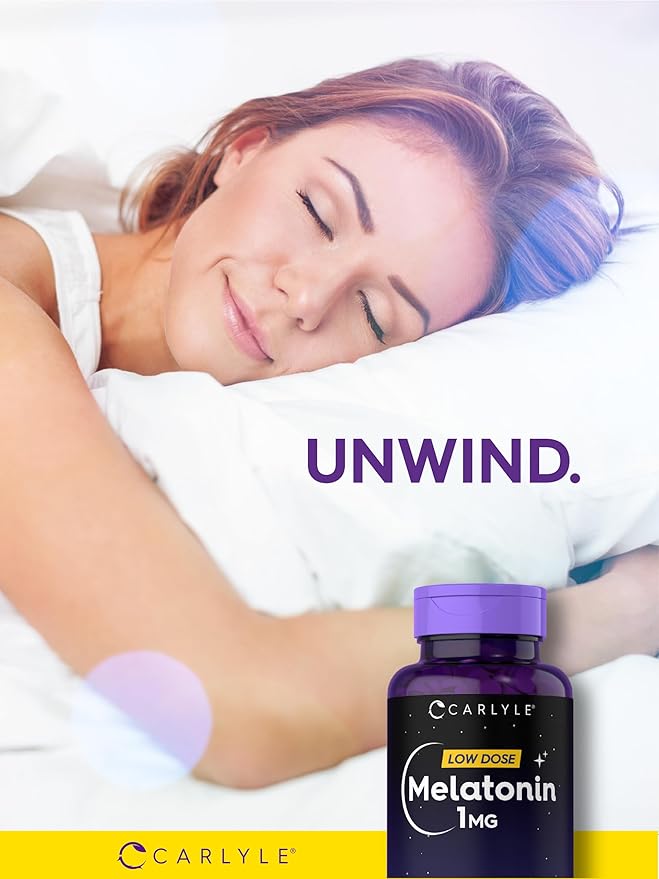 Carlyle Melatonin 1 mg | 220 Fast Dissolve Tablets | Low Dose | Vegetarian, Non-GMO, Gluten Free