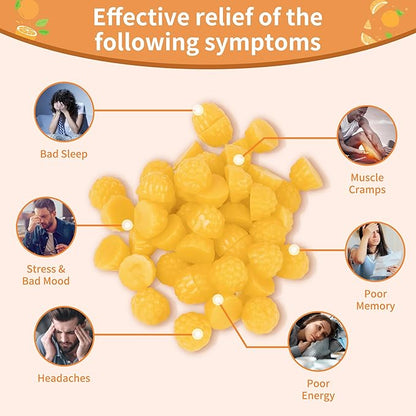Magnesium Glycinate Gummies 1000mg - Sugar Free Magnesium Potassium Supplement with Vitamin D, B6, CoQ10 for Calm Mood & Sleep Support - 120 Orange Gummies -2 Pack