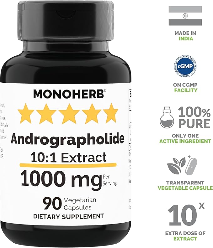 Andrographolide Extract 1000 mg - 90 Vegetarian Capsules