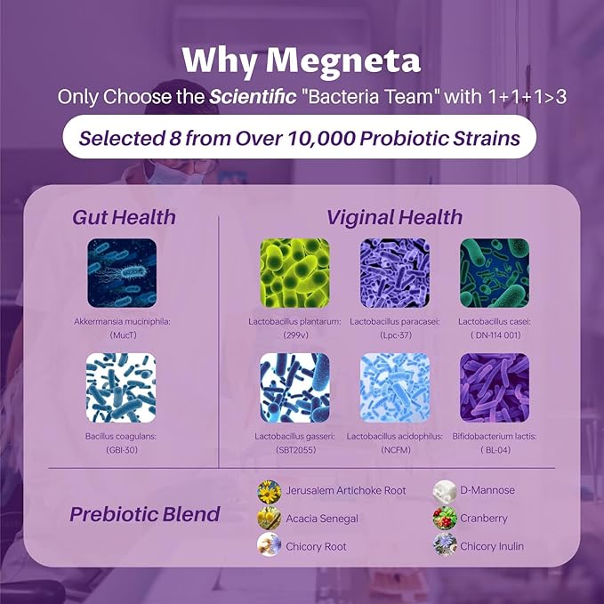 Vaginal Probiotics Prebiotics with Akkermansia 50 Billion CFU Probiotics for Viginal Health, 300 Million AFU Live Strain for Gut Health - 60Caps
