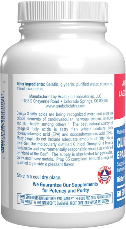 Omega 3 Fish Oil 1200 mg - Clinical DHA EPA Omega 3 Supplement with Burpless Fish Oil Brain Heart & Overall Health - Molecularly Distilled for Purity - Certified Sustainably Sourced (Orange Flavored)