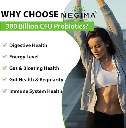 300 Billion CFUs Probiotic, Probiotics for Women and Men, 6 Target Strains Probiotics & Prebiotics, Daily Probiotics for Digestive - 60 Capsules - 41