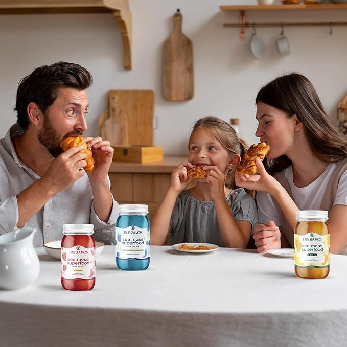 TrueSeaMoss Wildcrafted Irish Sea Moss Gel - Made with Dried Seaweed & Fresh Sea Vegetables, Seamoss, Antioxidant Supports Digestion - Made in USA (Mango/Pineapple, Pack of 5)