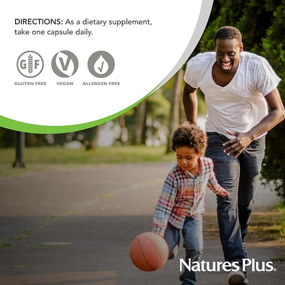 NaturesPlus Super B50-60 Vegetarian Capsules - High Potency B Complex Vitamin Supplement - Brain & Energy Booster - Gluten-Free - 60 Servings