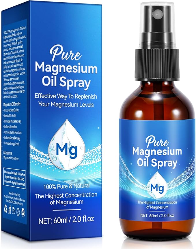 Magnesium Oil - Magnesium Spray - Magnesium Oil for Feet - Magnesium Spray for Feet - Pure Magnesium Oil Spray - Easy to Absorb and Use - 2.02 Fl Oz